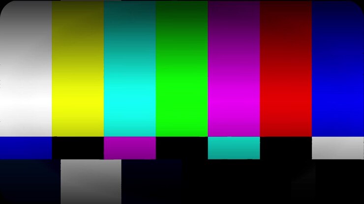 Television Test Pattern with Digital Glitch Interference