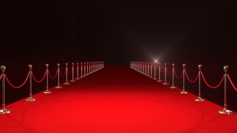 Red-carpet-with-spotlights-against-black-background