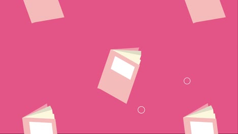 pink text books pattern literacy animation