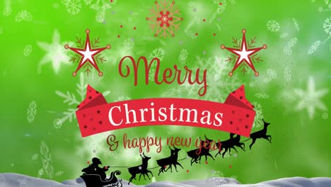 Animation-of-snow-falling-over-christmas-greetings-text-and-santa-claus