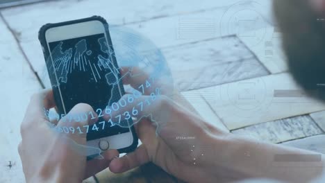 Animation-Der-Finanzdatenverarbeitung-über-Einen-Kaukasischen-Geschäftsmann-Mit-Smartphone