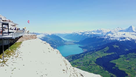 scenic mountain and lake landscape in switzerland