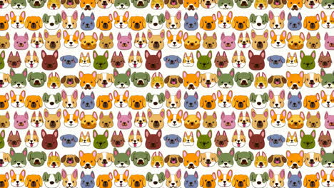 seamless pattern of cute cartoon dog faces