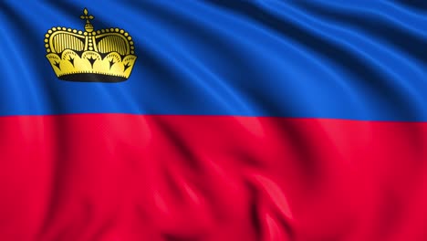 flag of liechtenstein with fabric structure in the wind (loopable)