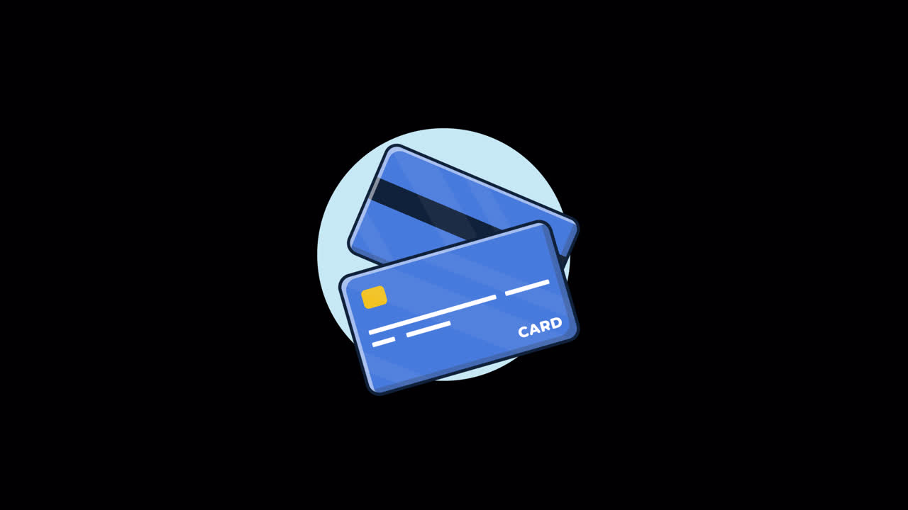 Animated Illustration of Blue Credit Cards
