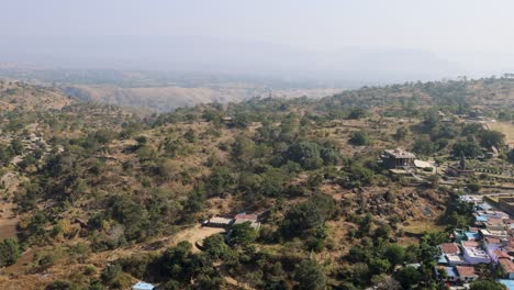 isolated temple situated in the middle of forests at morning from flat angle video is taken at kumbhal fort kumbhalgarh rajasthan india