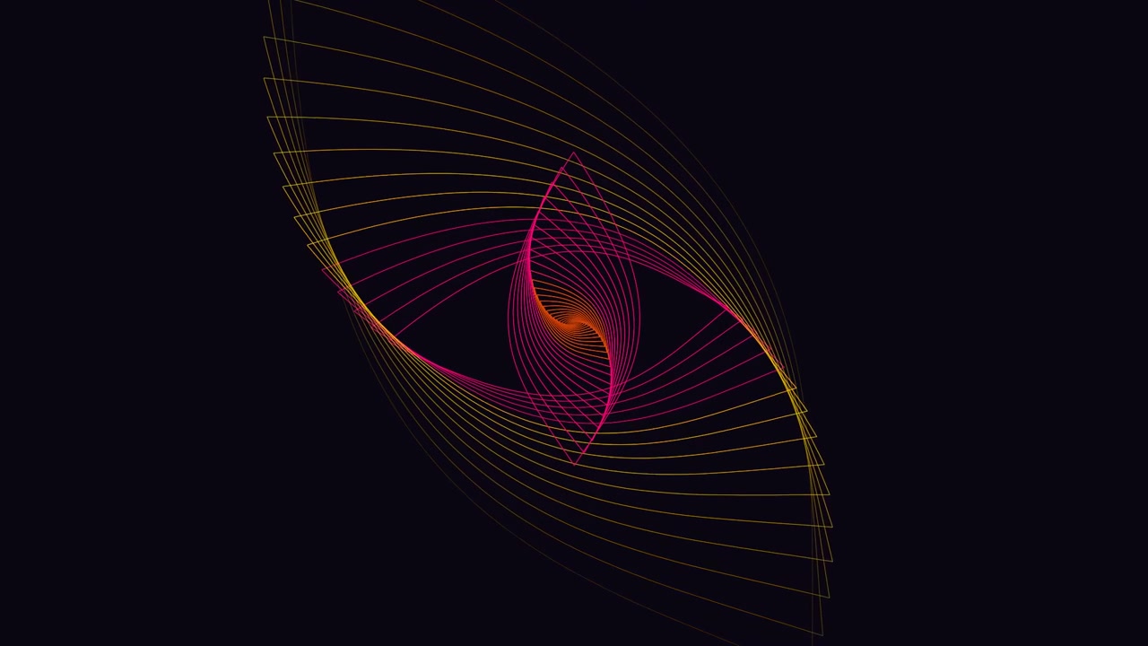 Animazione a Spirale Geometrica Astratta con Linee Luminose