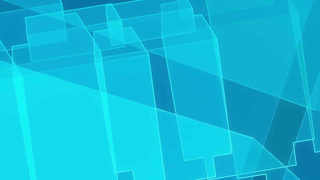 Múltiples cubos azules crean un fondo abstracto de animación en bucle