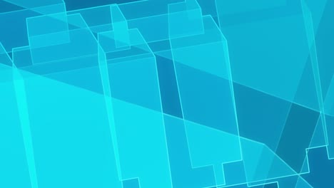 multiple blue cubes create an abstract looping animation background