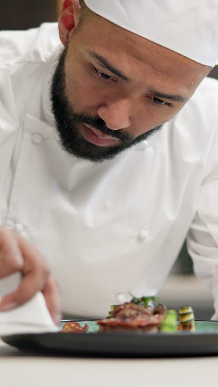 Chef plating a gourmet dish