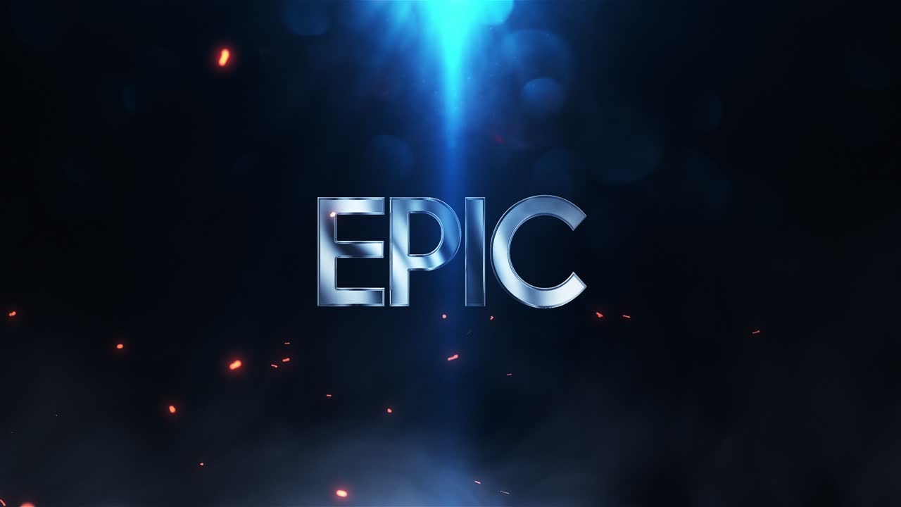 Dramatisk episk titelanimation med gnister og røg