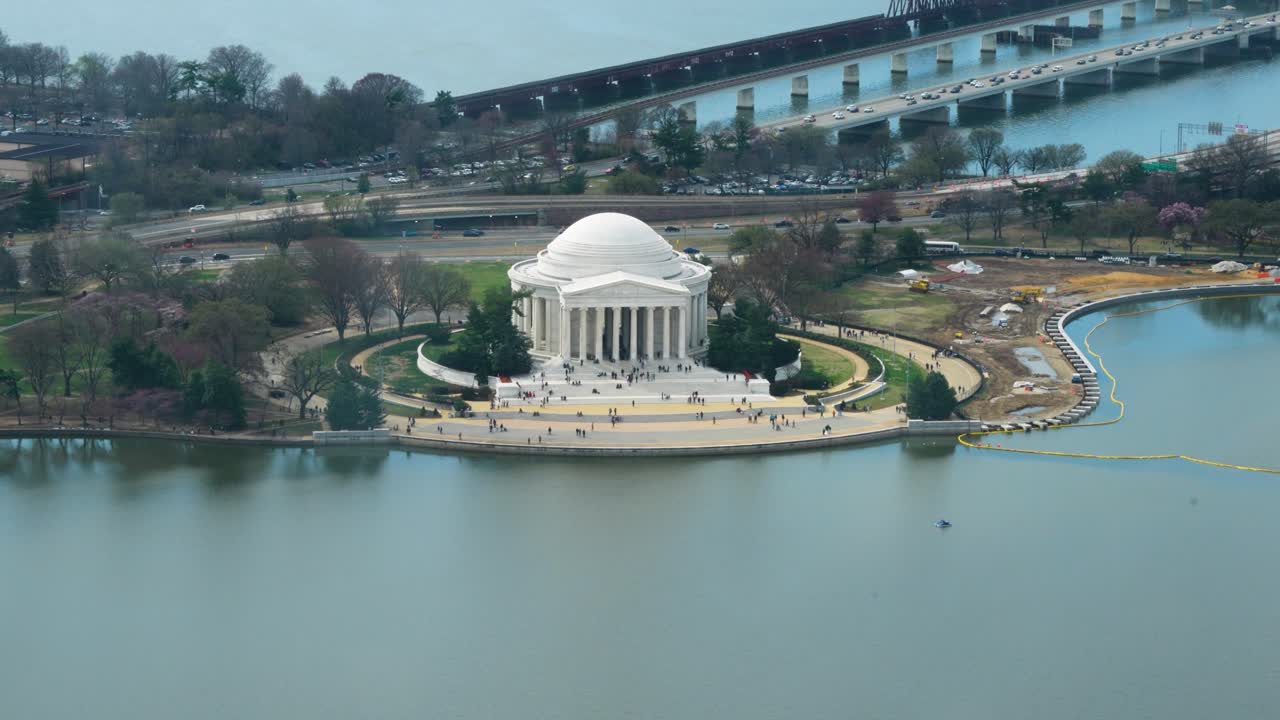 Thomas Jefferson Memorial and Washington DC Tidal Basic from above