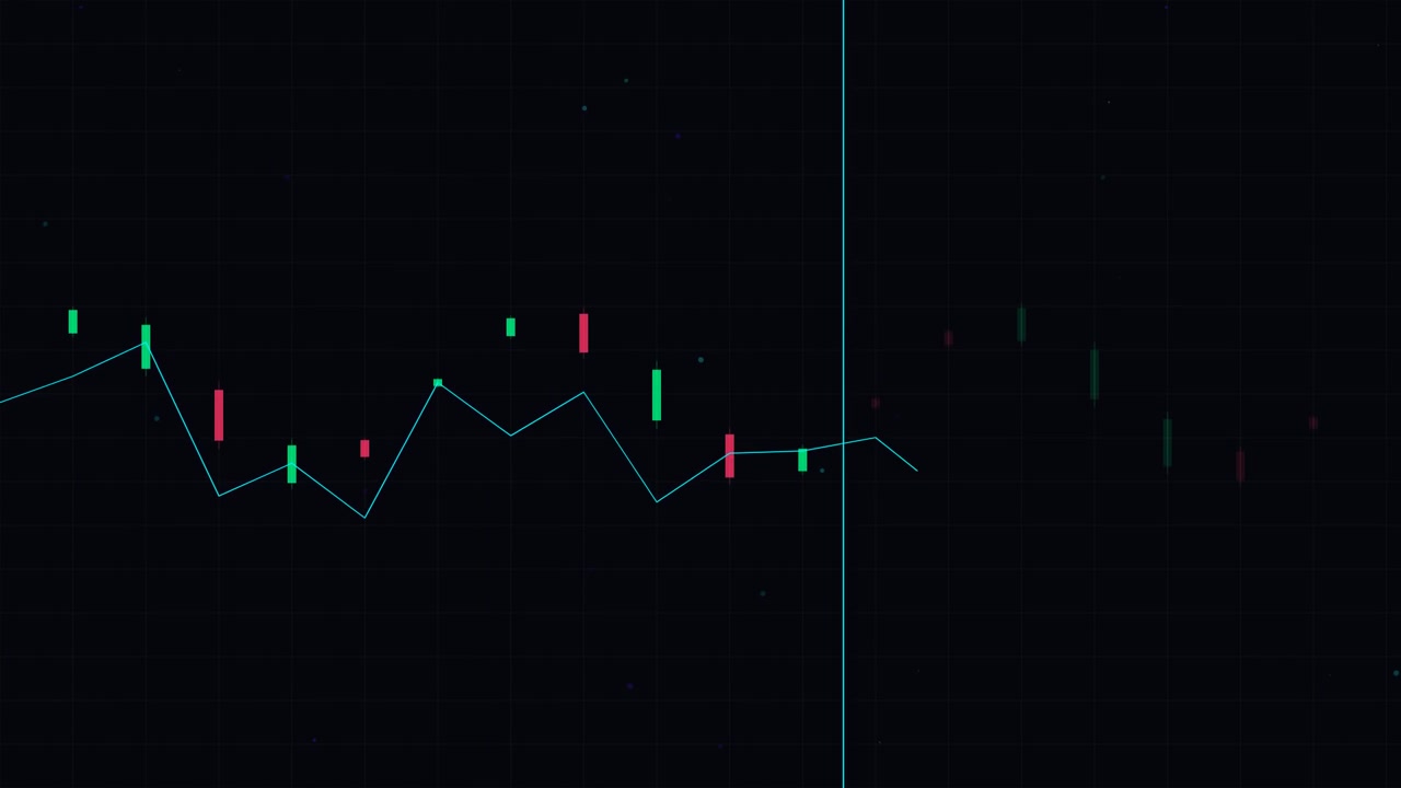 Animated Financial Candlestick Chart Showing Market Trends