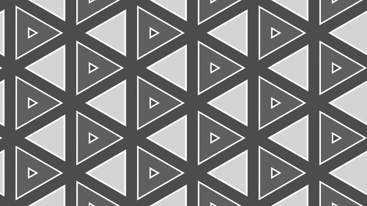 Graphic pattern in black and white with stroboscopic and hypnotic effect, while increasing in size and then reducing it.