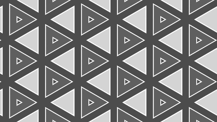 Motivo grafico in bianco e nero con effetto stroboscopico e ipnotico, che aumenta e poi diminuisce di dimensione