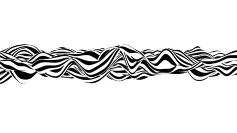 black and white slow waving lines animation, background with copy space. 3d rendering.