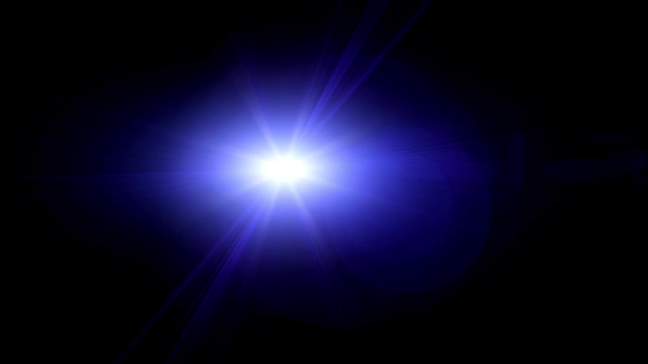 Esplosione di luce blu brillante con animazione di bagliore lente