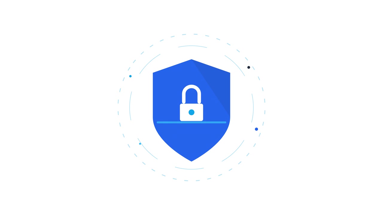 Animated Security Shield Icon with Scanning Line Effect