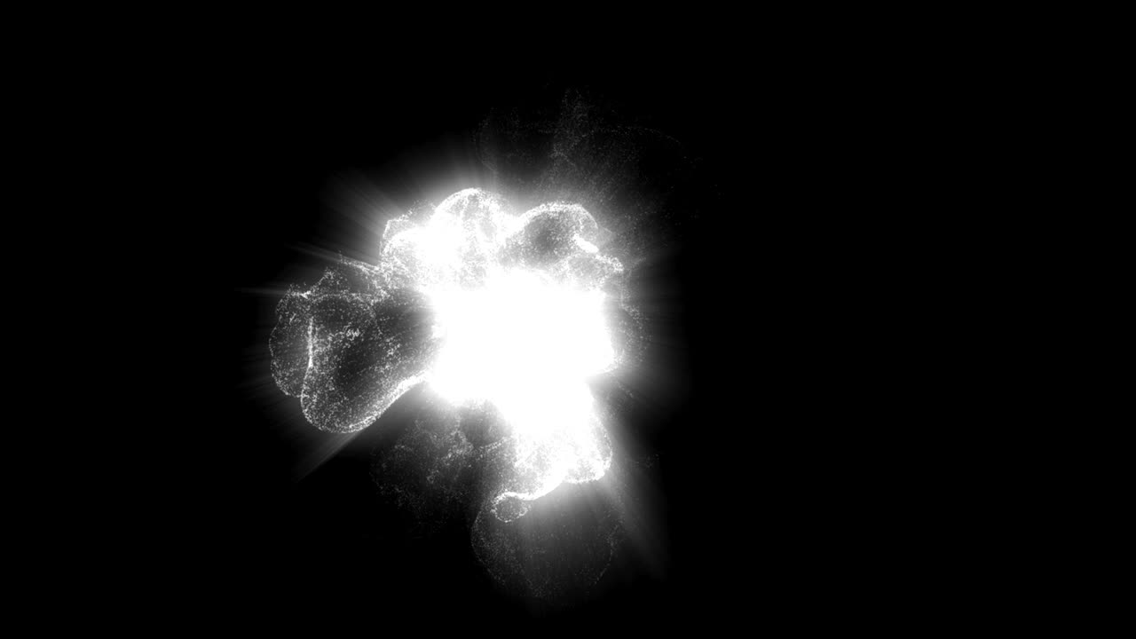 검은 바탕에 추상적인 동적 입자 소스