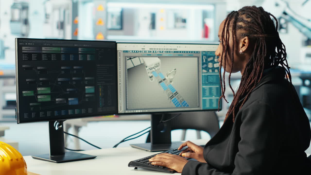 programmatore di fabbrica fotovoltaica che analizza i dati con la tecnologia di apprendimento automatico