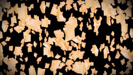 flying many plain bread slices on black background. foodstuff, food and eating concept. 3d animation of wheat bread slice rotating. loop animation.