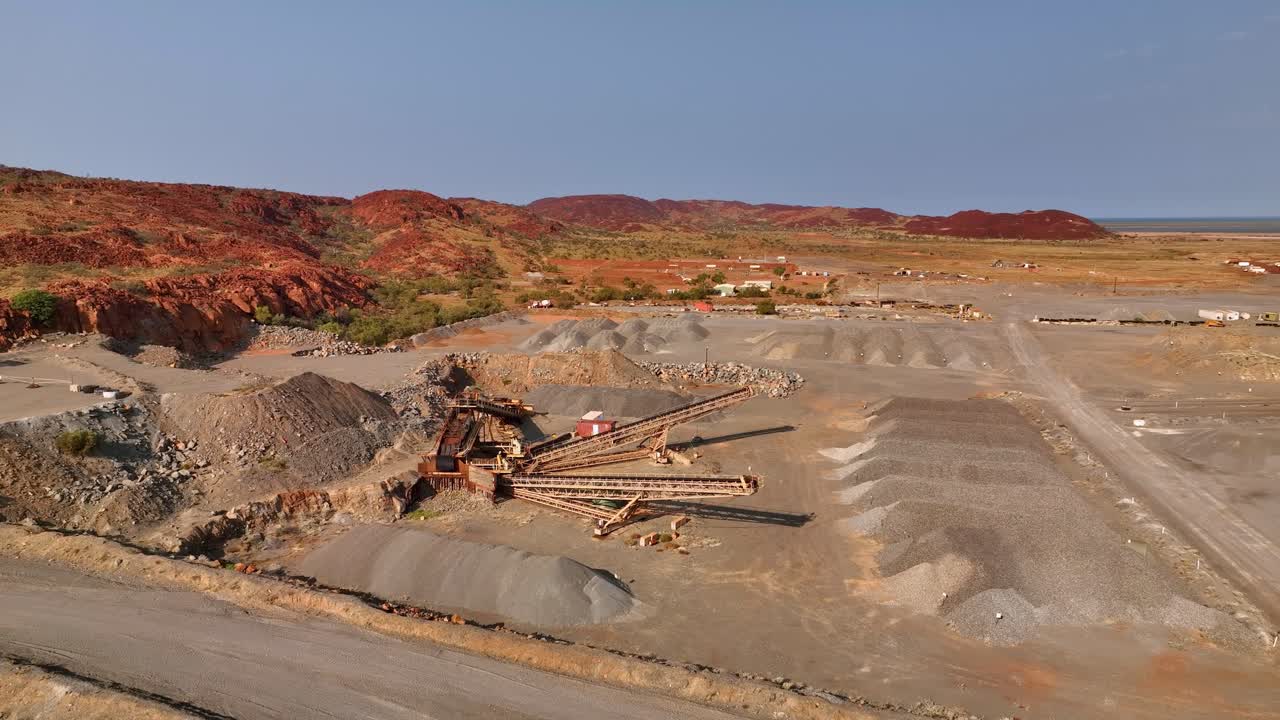 Aerial View Of Karratha Mining Site In Western Australia - Drone Shot