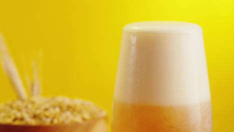 glass of beer with barley
