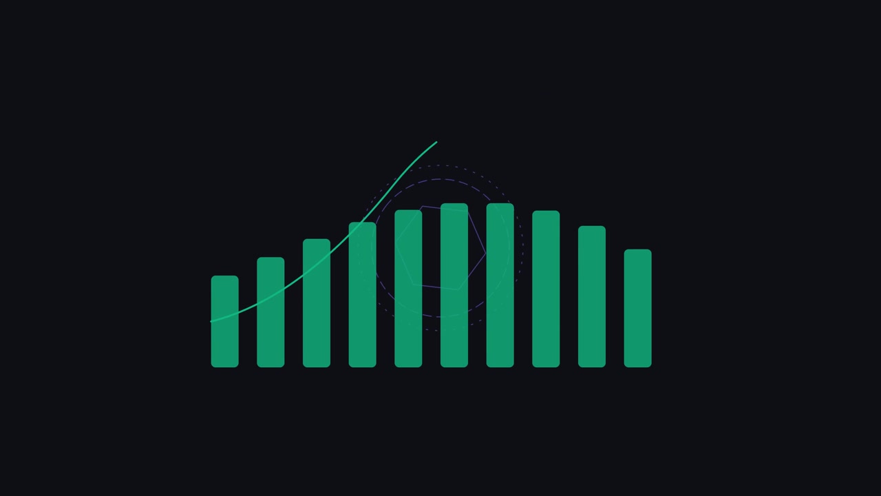 Animated Bar Chart Showing Growth on Dark Background