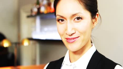 portrait of smiling waitress