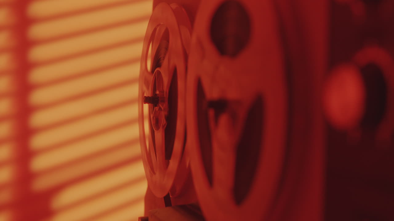 Vintage Tape Player Playing the Music in Room with Warm Light