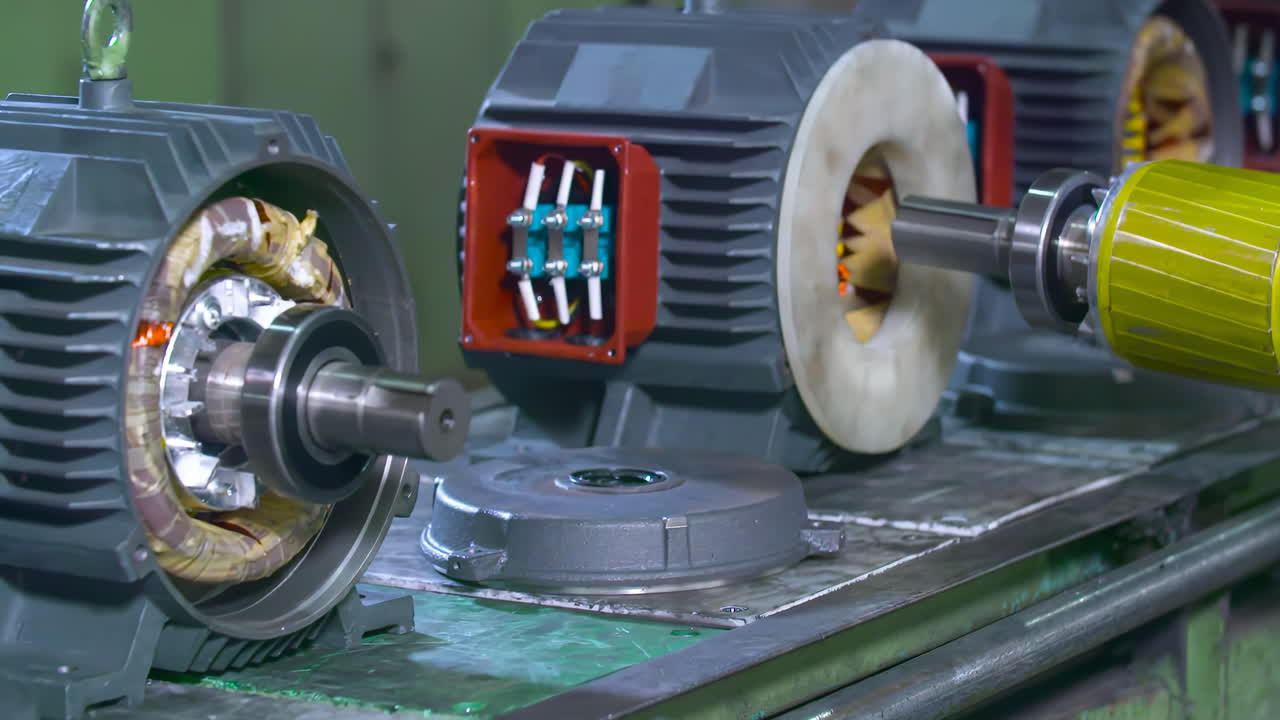 автоматизированные двигатели сборка производственной линии промышленного завода производства локомотивной комнаты в технологической компании - электрический привод для механизмов статоры полуавтоматического ручного производства