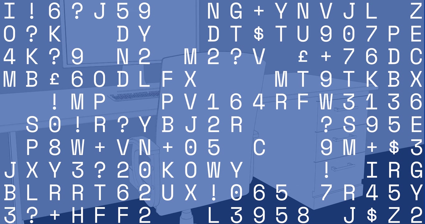 Animation of financial data processing over two cityscape