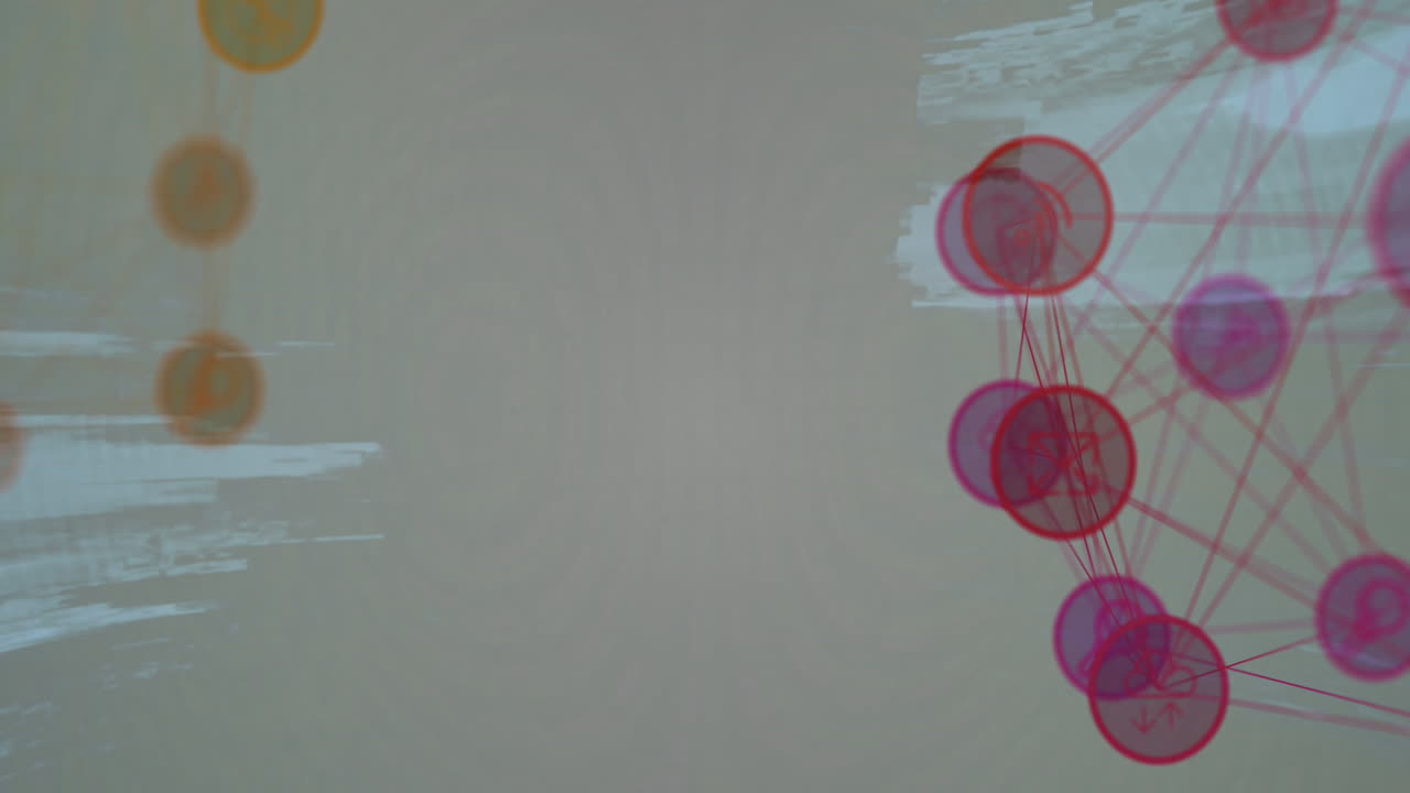 animación de una red de conexiones que se mueven sobre un fondo blanco