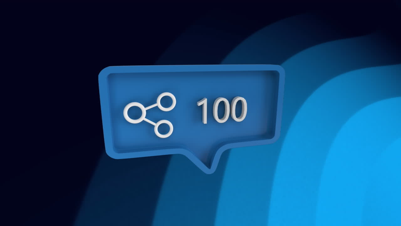 animación de iconos de medios y formas en fondo negro