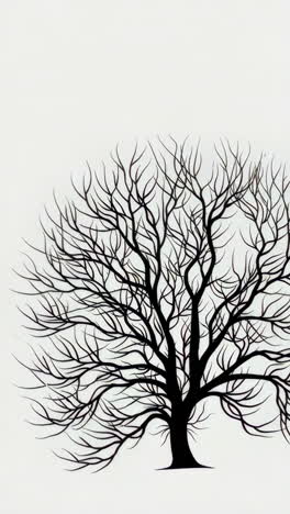 bare tree silhouette against white background