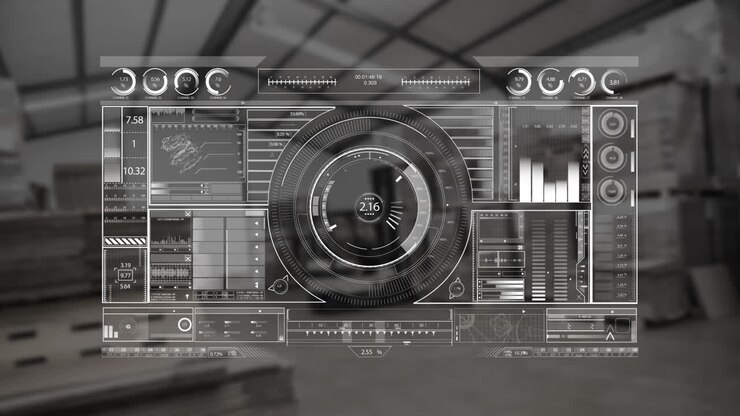 Digital dj equipment with a warehouse background