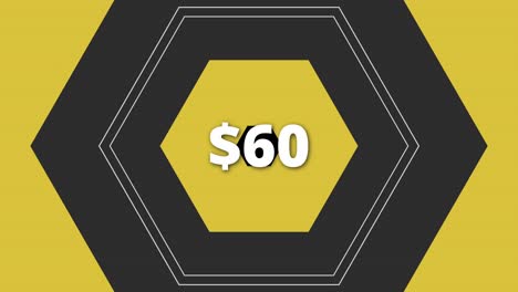 A vibrant graphic display highlights a $60 price tag capturing attention in a digital marketplace