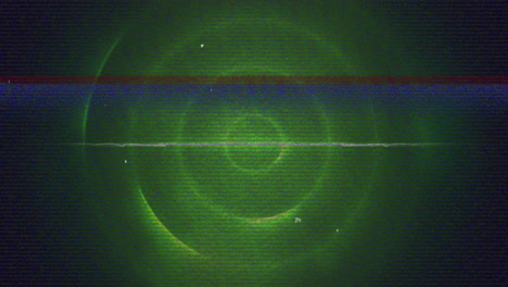animation of glitch and wave over green circles moving on black background