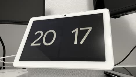 years changing from 2014 to 2021 on a digital screen to illustrate time ticking by very quickly