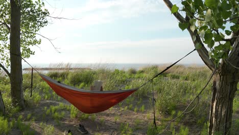 Im-Sommer-Ein-Buch-In-Einer-Hängematte-Am-Strand-Lesen