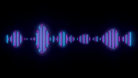 audio waveform equalizer neon color 3d render seamless loop animation