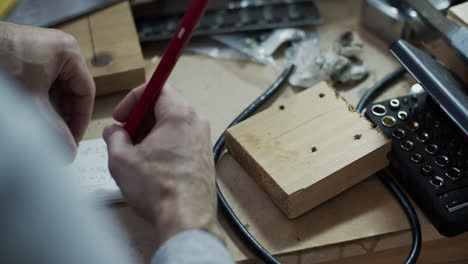 craftman in a home workshop. 4k