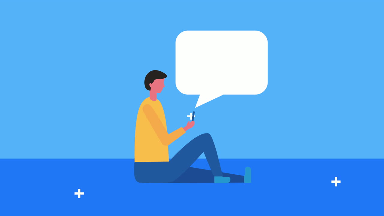 giovane con la bolla del linguaggio