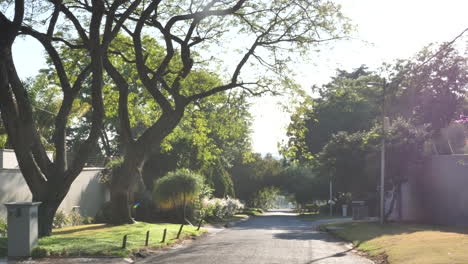 wide shot of a suburban street in johannesburg, south africa