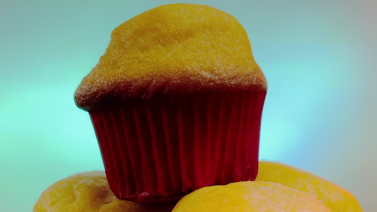 3개의 팬케이크를 틀어 놓은 의 클로즈업입니다.