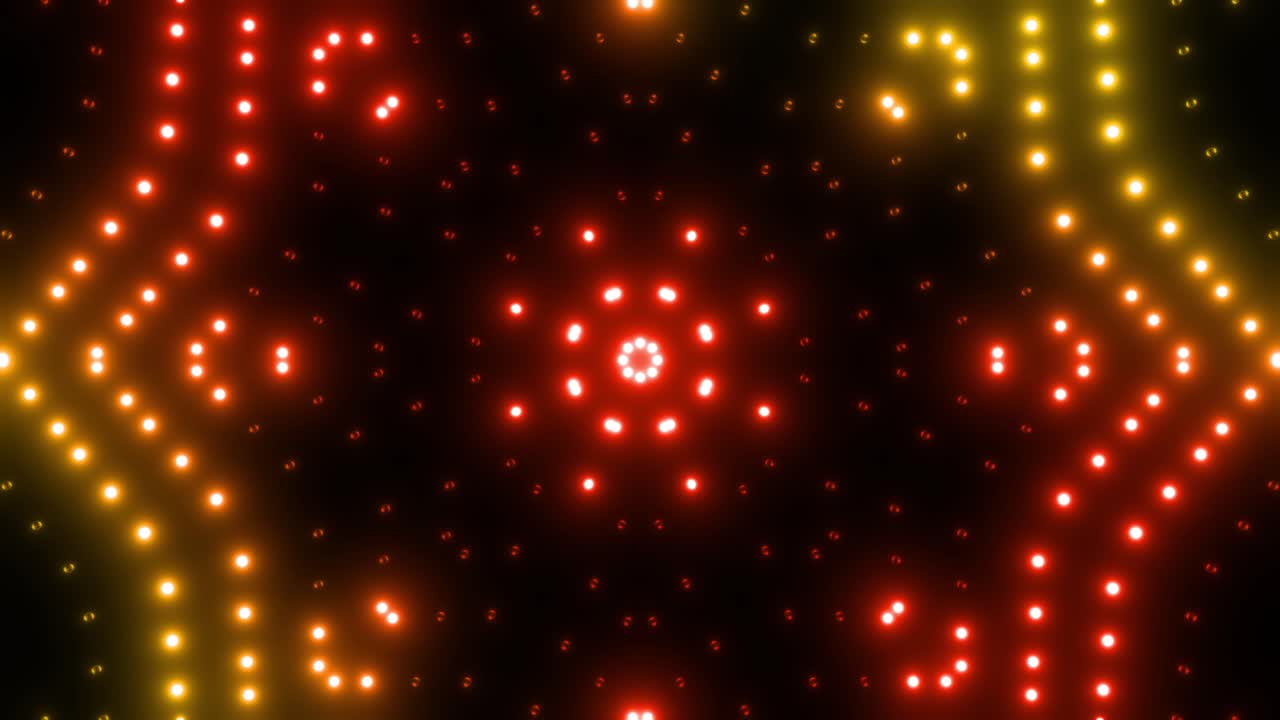 Abstract Light Pattern with Red and Yellow LED Lights