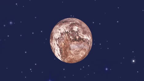 animación del universo con el planeta marte y las estrellas en el cielo azul