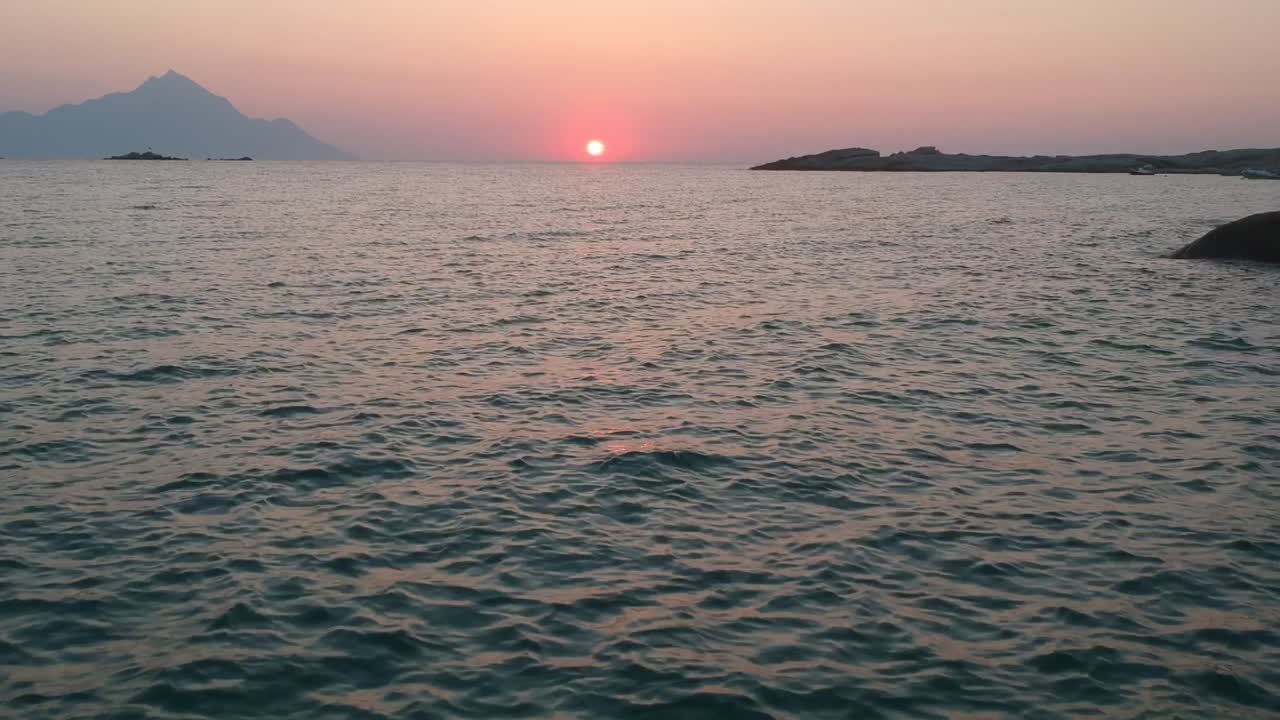 SUNRISE OVER THE AEGEAN SEA IN GREECE - DRONE AERIAL FOOTAGE 3