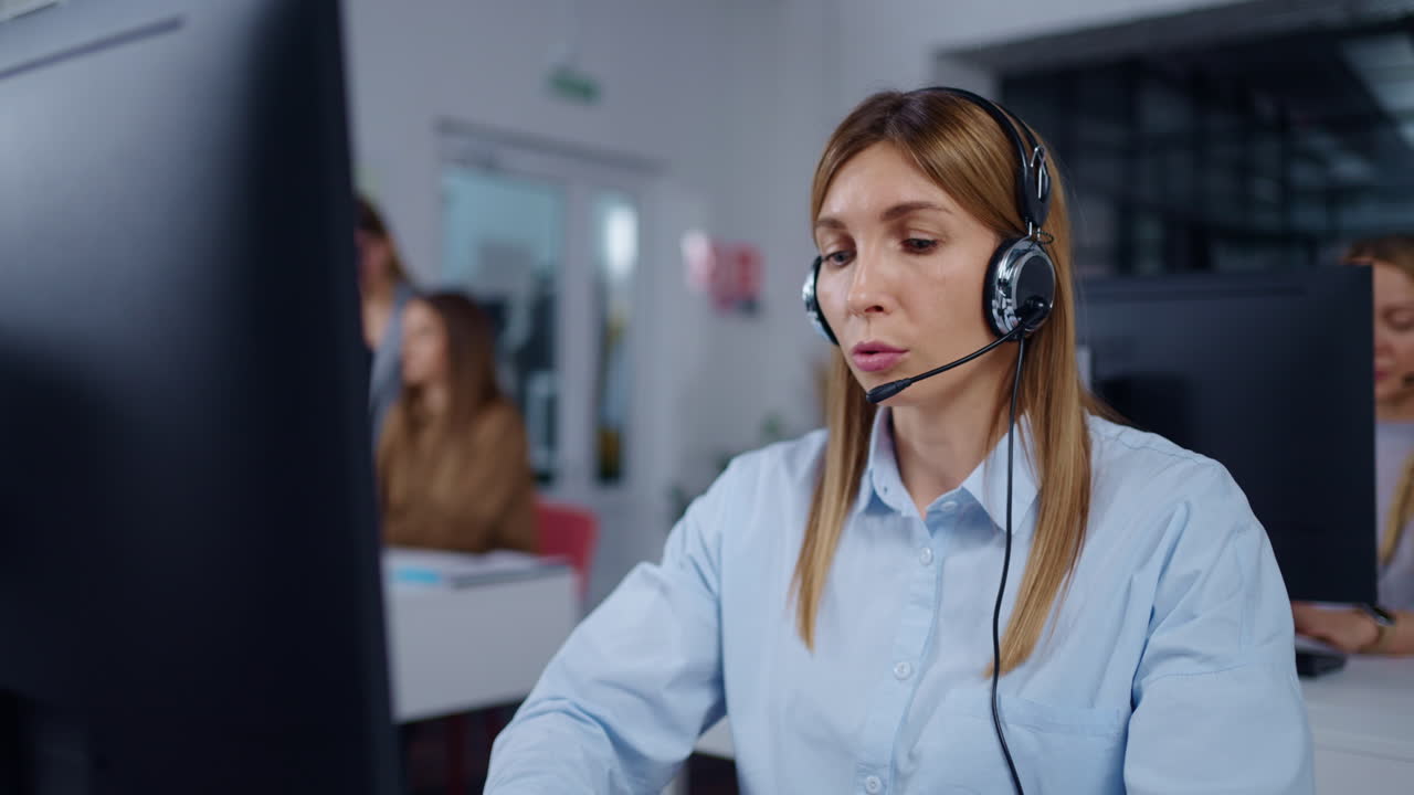 Woman Working in a Call Center