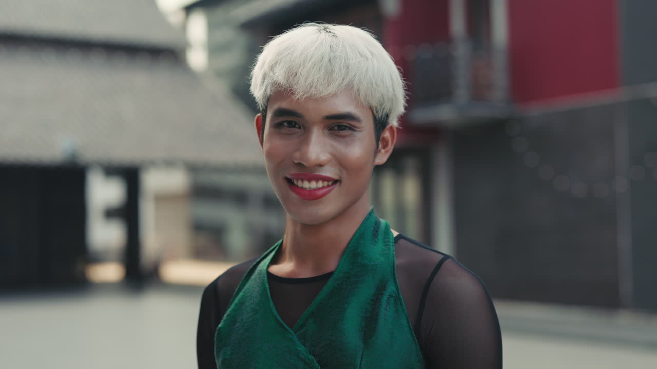 Portrait of a Smiling Transgender Person